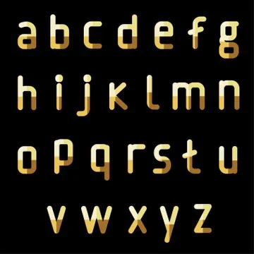 Alphabetic gold fonts Stock Illustration