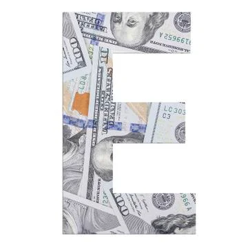 Alphabetic letter E. Stock Photos