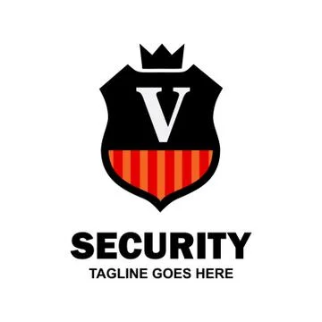 Alphabetical logo of security compnay and typography vector Illustrazione stock