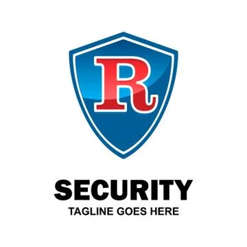 Alphabetical logo of security compnay and typography vector Stock Illustration