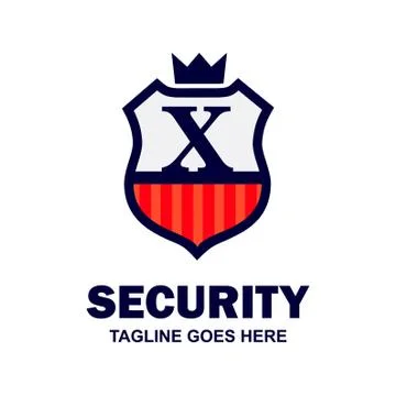 Alphabetical logo of security compnay and typography vector Stock Illustration