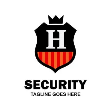 Alphabetical logo of security compnay and typography vector Illustrazione stock