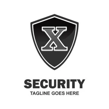 Alphabetical logo of security compnay and typography vector Stock Illustration