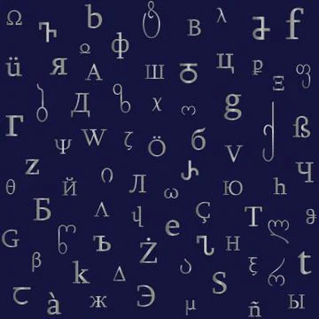 Alphabetical mix texture Stock Illustration