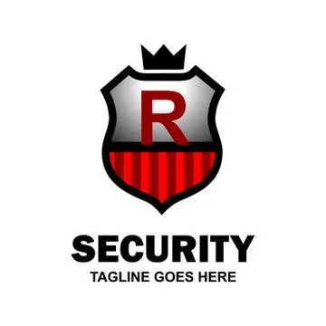 Alphabetical security logo design with creative typography vector Stock Illustration
