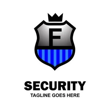 Alphabetical security logo design with creative typography vector Stock Illustration