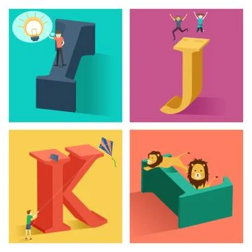 Alphabets concept in 3D Stock Illustration