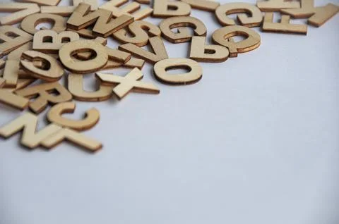 Alphabets on with cover background with customizable space for text. Copy spa Stock Photos