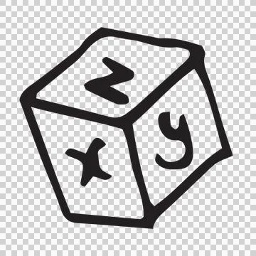 Alphabets on cube over white background Stock Illustration