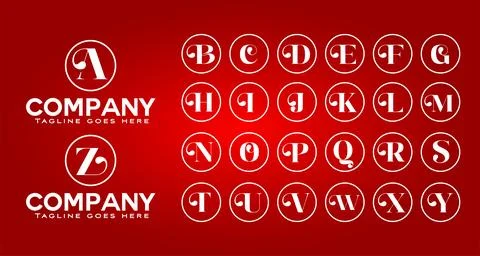Alphabets logo design set Stock Illustration
