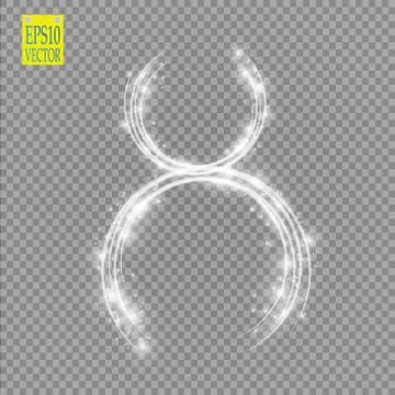 Alphabets Number 8 eight of white glittering stars on transparent background 스톡 일러스트