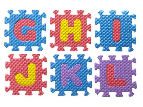 Alphabets of rubber puzzle Stock Photos