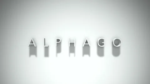 AlphaGo 3D title animation with shadows on a white background Stock Footage 296697193
