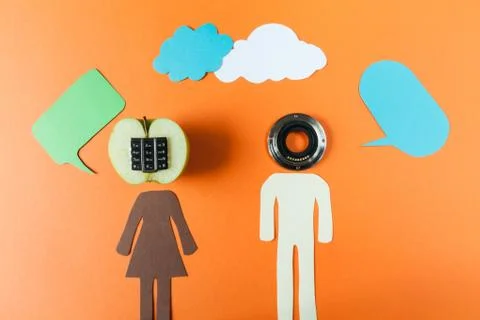 Alphanumeric apple and lens mount Stock Photos