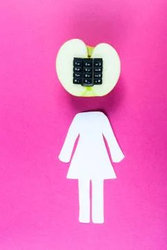 Alphanumeric apple with humanoid body Stock Photos