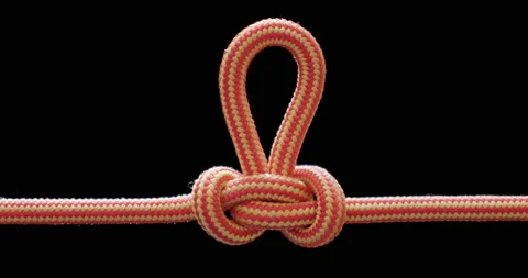 Alpine butterfly mountaineering knot loop details. Rope, sailing, marine. Stock Footage 233198937