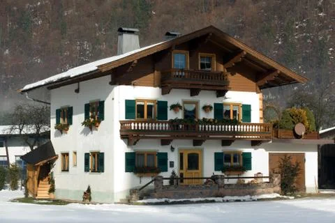Alpine chalet Stock Photos
