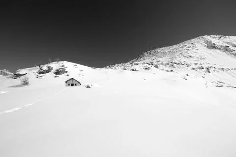 Alpine chapel in winter Stock Photos