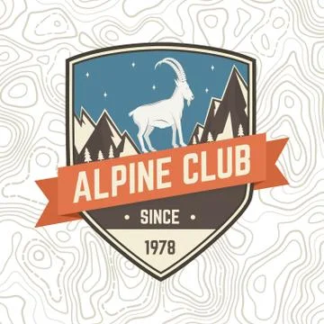 Alpine club patch. Vector. Concept for shirt or badge, print, stamp or tee Illustrazione stock