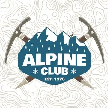Alpine club patch. Vector. Concept for shirt or badge, print, stamp or tee Illustrazione stock