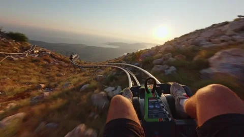 Alpine Coaster at Kotor cable car Stock Footage 332115648