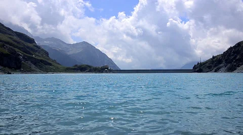 Alpine dam Stock Footage 34350202