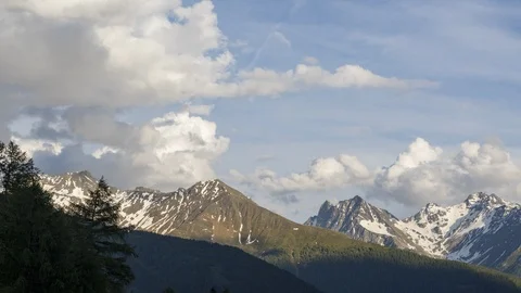 Alpine evening view, time lapse Stock Footage 122478798