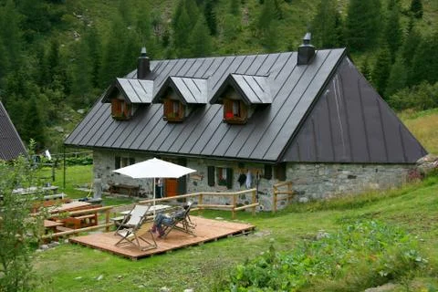 Alpine farm Stock Photos
