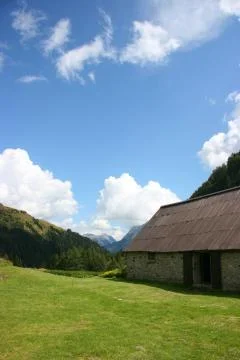 Alpine farm, vertical Stock Photos