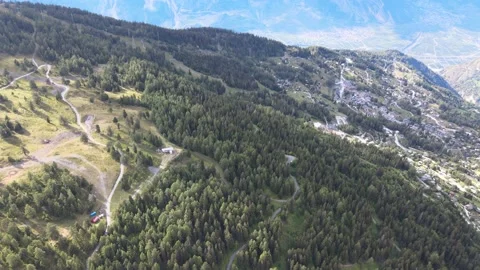 Alpine forest inside a valley Stock Footage 138880997