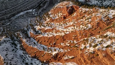 Alpine Glow on Snowy Mountain | Eagle Colorado Drone Vídeos de archivo 331525397