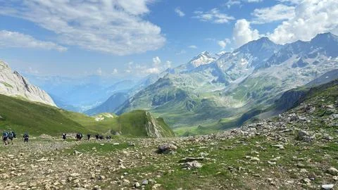 Alpine Hiking Expedition Stock Photos