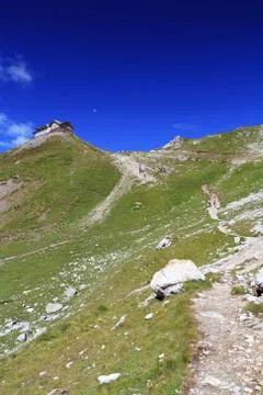 Alpine hut in Dolomites Stock Photos