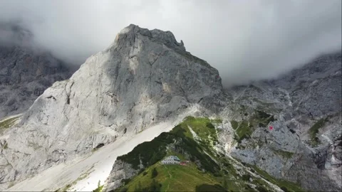Alpine hut under the Dachstein massif Stock Footage 249668921