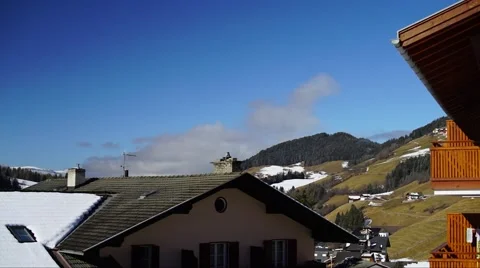 Alpine Huts Clouds Timelapse 1 4K Stock Footage 60818822