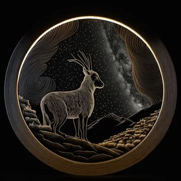 Alpine ibex Stock Illustration