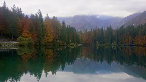 Alpine lake in autumn Stock Footage 259054446