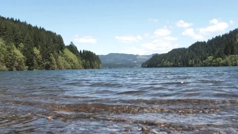 Alpine Lake Low Angle Scenic Video stock 75554514