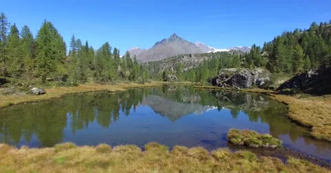 Alpine lake in mountain Stock Footage 68067402