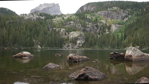 Alpine Lake Rainstorm Video stock 74863907