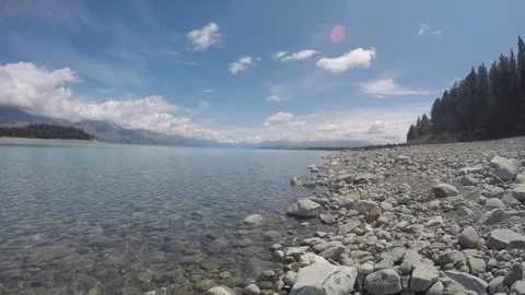 Alpine lake timelapse with dramatic cloud formations Stock Footage 92932784