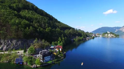 Alpine lake Traunsee Stock Footage 56396247