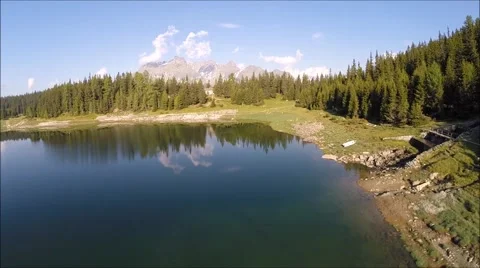 Alpine lake in Valmalenco - Aerial view Stock Footage