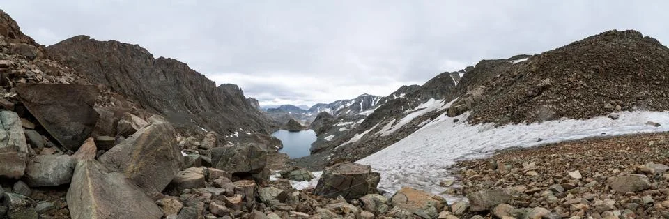 Alpine Lakes Basin Panorama - Wind River Range, Wyoming Stock Photos