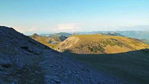 Alpine Landscape View from Burroughs Mountain Trail, Mount Rainier National Park Stock Footage 332089290