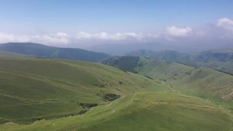 Alpine Meadow And Mountain Landscape With Drifting Clouds Daqingshan 03 Stock Footage 337788866