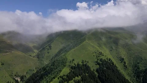 Alpine Meadows and Cloudy Blue Sky Vídeos de archivo 334876957