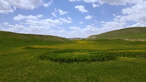 Alpine Meadows And Cloudy Blue Sky 스톡 동영상 342277706