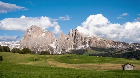 Alpine Meadows and Mountain Tops (Timelapse) Stock Footage 244743333