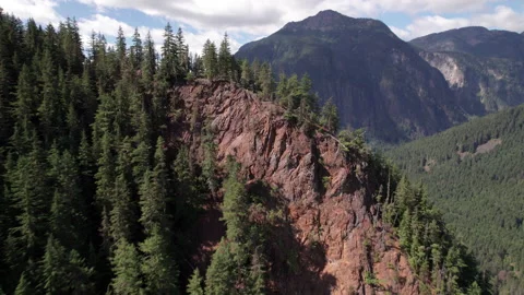 Alpine mountain forest, mountain pass, national park, Canada, aerial drone Stock Footage 209463678